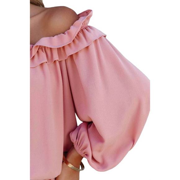 NEW SHEWIN ruffle my feathers blouse in pink - Picture 7 of 7